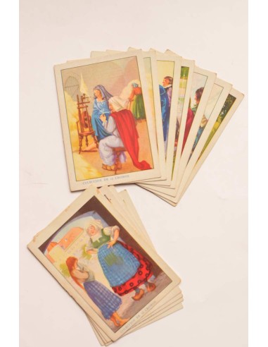 Las tres hilanderas. Cromos chocolates Nogueroles