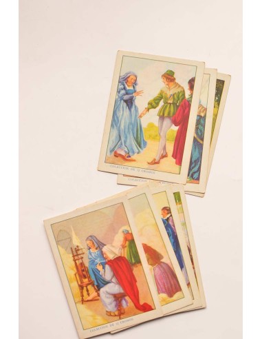 Las tres hilanderas. Cromos chocolates Nogueroles