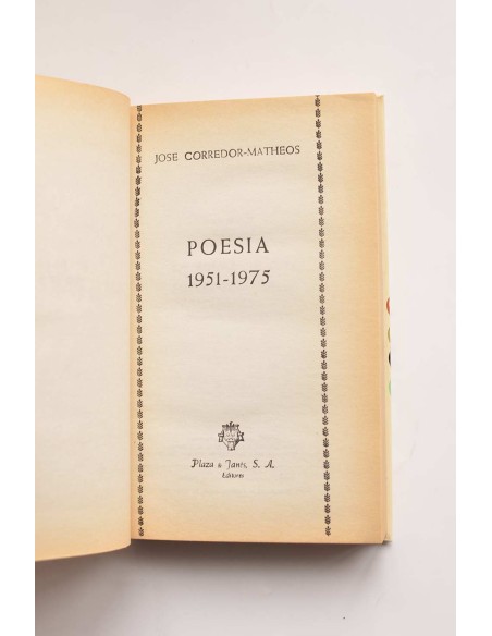 José Corredor Matheos. Poesía 1951 - 1975