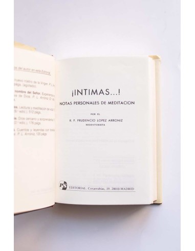 ¡Íntimas...!. Notas personales de meditación
