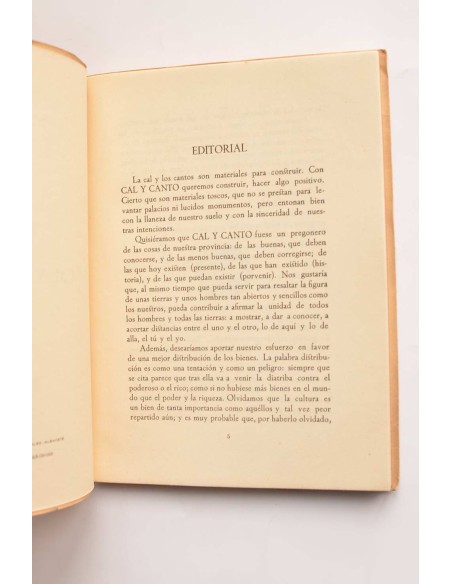 Cal y canto. Revista trimestral. nº 1. Otoño 1959