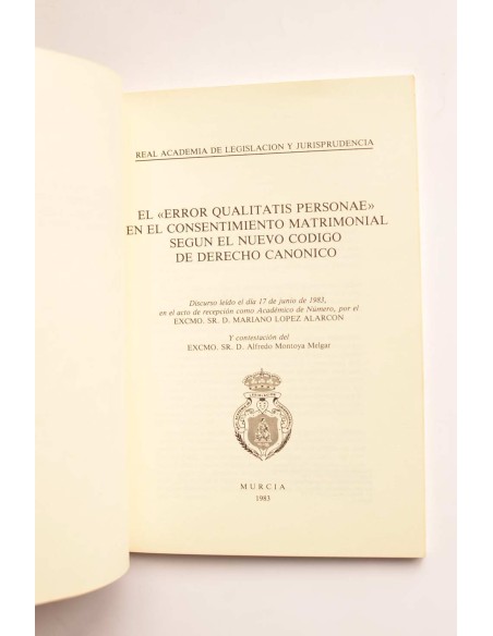 El error qualitatis personae en el consentimiento matrimonial según el nuevo código de derecho canónico