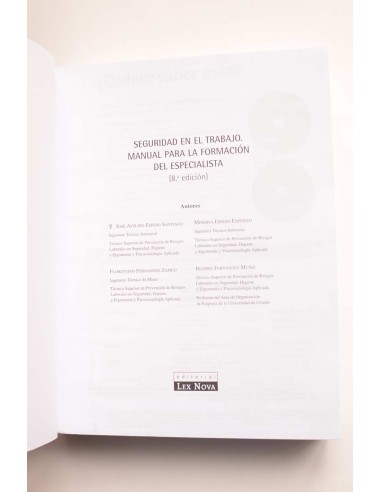 Seguridad en el trabajo. Manual para la...