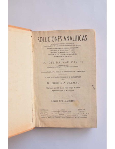 Soluciones analíticas de los ejercicios y problemas. Libro del maestro