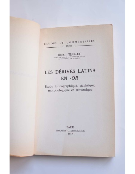 Les dérivés latins en -or