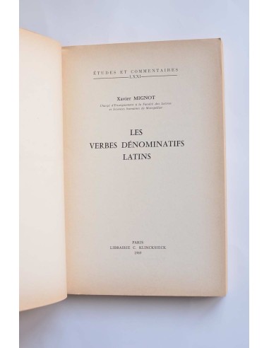 Les verbes dénominaties latins