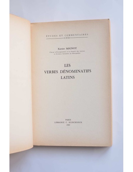 Les verbes dénominaties latins