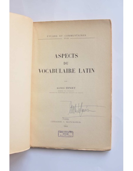 Aspects du vocabulaire latin