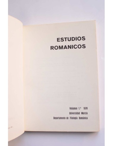 Estudios románicos. Volumen 1º. 1978