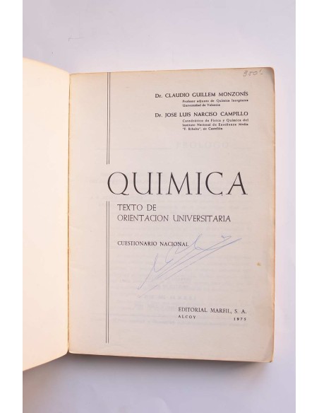 Química. Texto de orientación universitaria. Cuestionario nacional