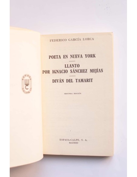 Poeta en Nueva York - Llanto por Ignacio Sánchez Mejías - Diván de Tamarit