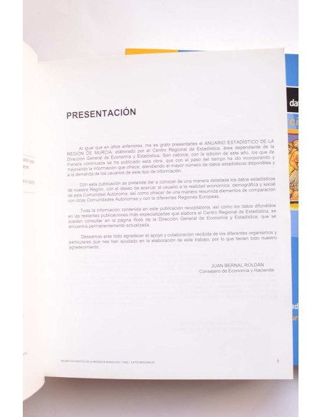 Anuario estadístico de la Región de Murcia. Datos regionales, 2001