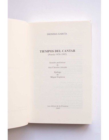 Tiempos del cantar (poesía 1976 - 1993)