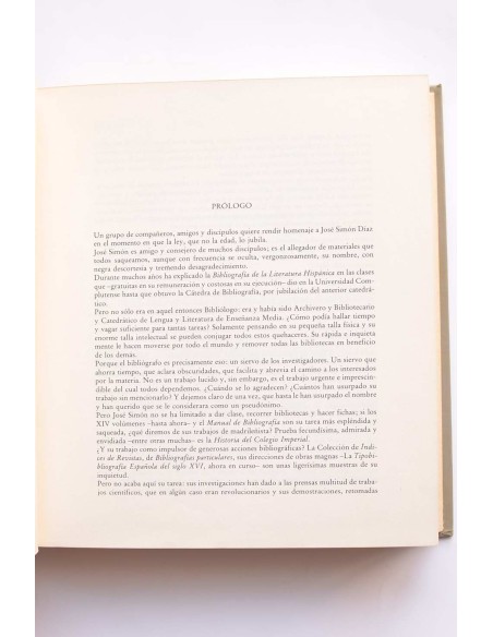 Varia Bibliographica. Homenaje a José Simón Díaz