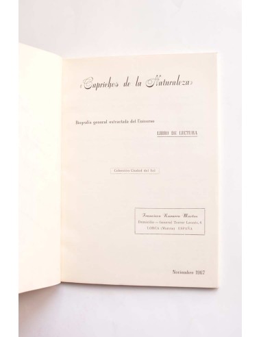 Caprichos de la naturaleza. Libro de lectura