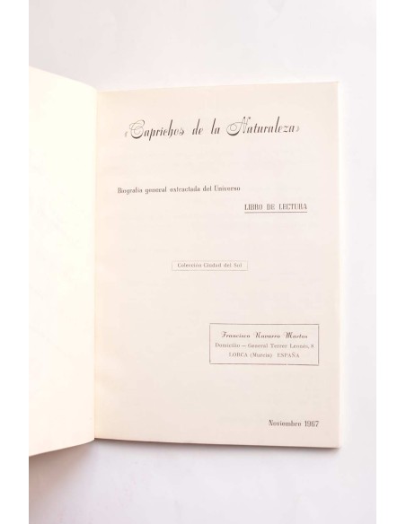 Caprichos de la naturaleza. Libro de lectura