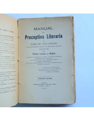 Preceptiva literaria o Teoría del arte literario