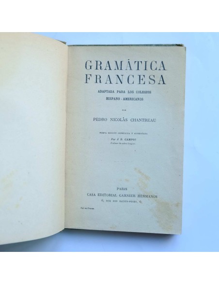 Gramática francesa. Adaptada para los colegios hispano - americanos