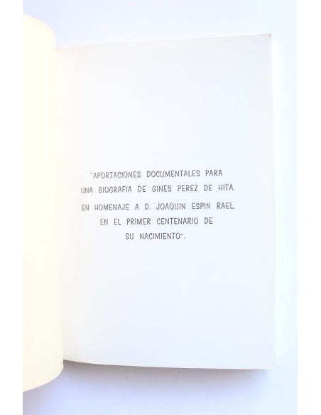 Aportaciones documentales para una biografía de Ginés Pérez de Hita