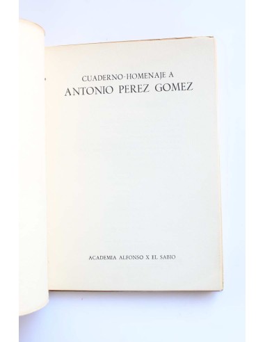 Cuaderno - Homenaje a Antonio Pérez Gómez