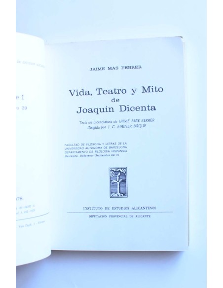 Vida, teatro y mito de Joaquín Dicenta