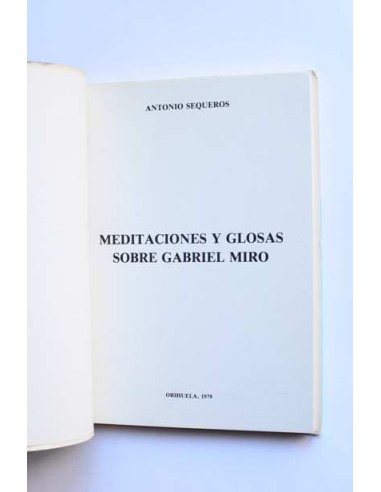Meditaciones y glosas sobra Gabriel Miró