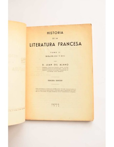 Historia de la literatura francesa. Tomo II....