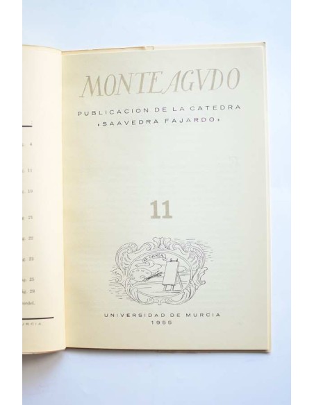 Monteagudo : publicación de la Cátedra Saavedra Fajardo. Nº 11