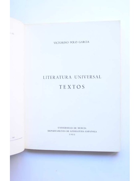 Literatura universal. Textos