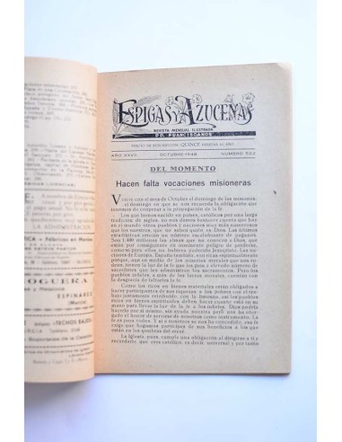 Espigas y azucenas. Revista quincenal, nº 522....