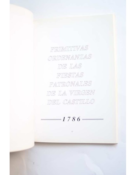Ordenanzas de las fiestas patronales de la Virgen del Castillo. 1786