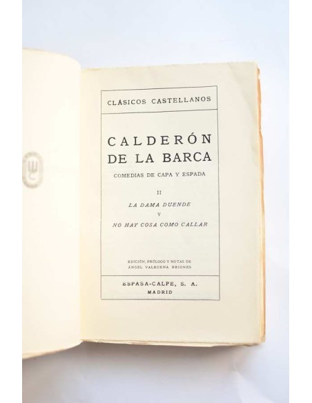 Comedias de capa y espada. II. La dama duende y No hay cosa como callar