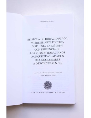 Epístola de Horacio Flaco sobre el Arte Poética...