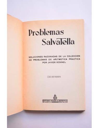 Problemas Salvatella. Libro del maestro. 2ª serie