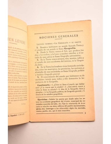 Nociones de geografía. Primera enseñanza