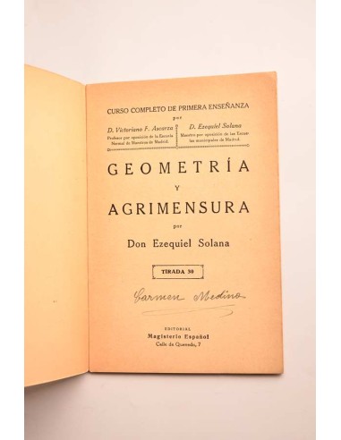 Geometría y agrimensura. Primera enseñanza
