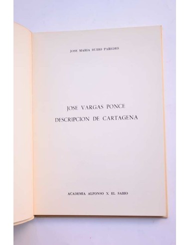 José Vargas Ponce. Descripción de Cartagena