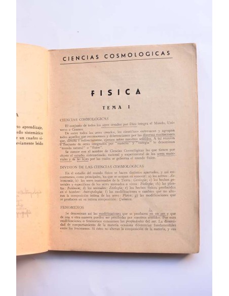 Ciencias: física, química, fisiología e higiene, historia natural, agricultura