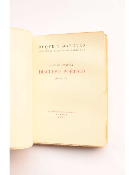 Juan de Jáuregui. Discurso poético (Madrid, 1624)