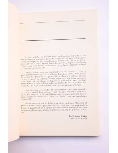 Juan Torres Fontes y el Archivo Municipal.