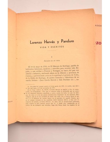 Estudios sobre Lorenzo Hervás y Panduro . 1735...