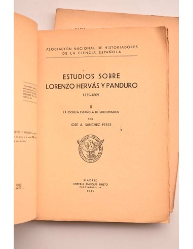 Estudios sobre Lorenzo Hervás y Panduro . 1735...