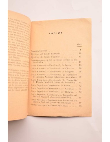 Normas y cuestionarios para los exámenes de...