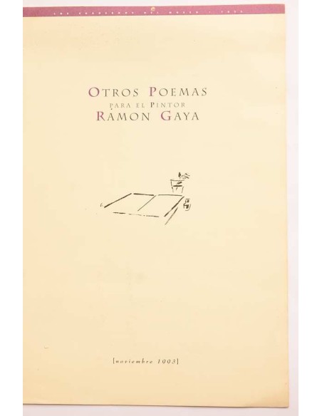 Otros poemas para el pintor Ramón Gaya