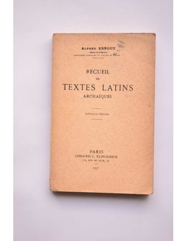 Recueil de textes latins archaïques