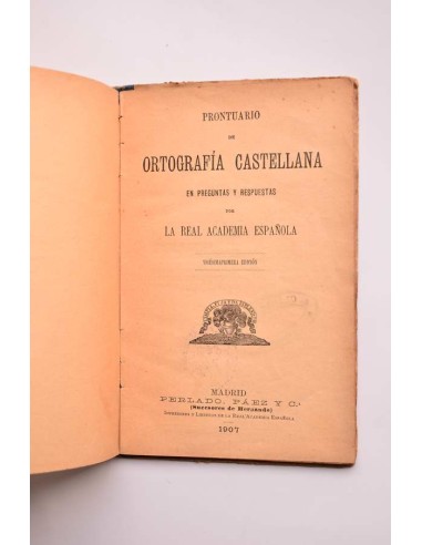 Prontuario de Ortografía castellana en...