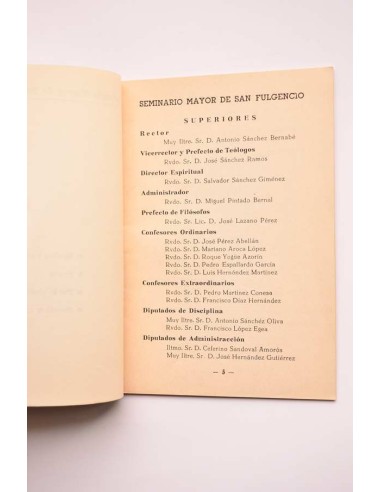 Seminario diocesiano. Curso escolar, 1961 - 62....