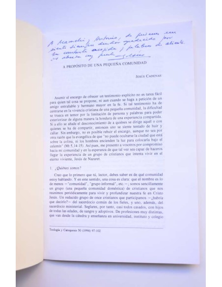 A propósito de una pequeña comunidad