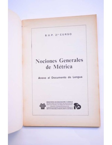 Nociones generales de métrica. 2º B.U.P.
