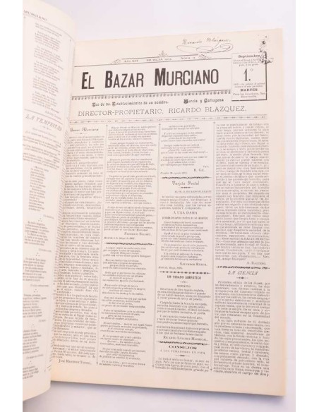 El Bazar murciano : facsimil de los periódicos publicados por el Bazar Murciano entre 1892 y 1929